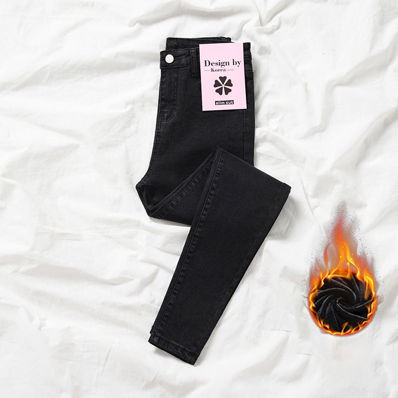 Verdickte Elastische Fleecejeans für Damen