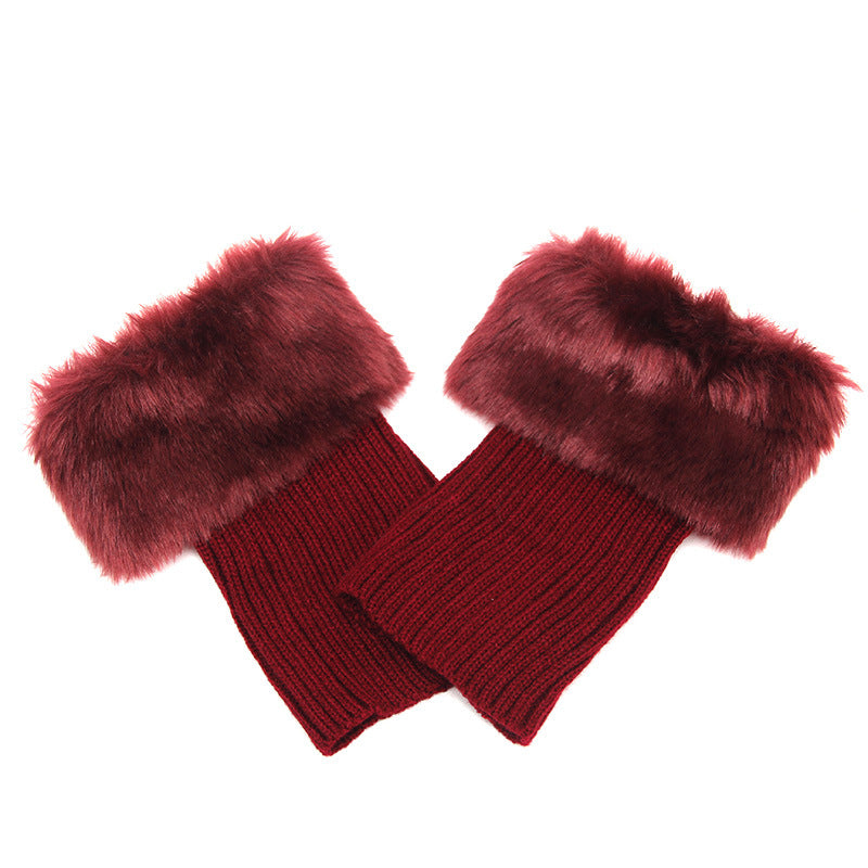Women Fur Trim Boot Cuff Toppers Cover Leg Warmers