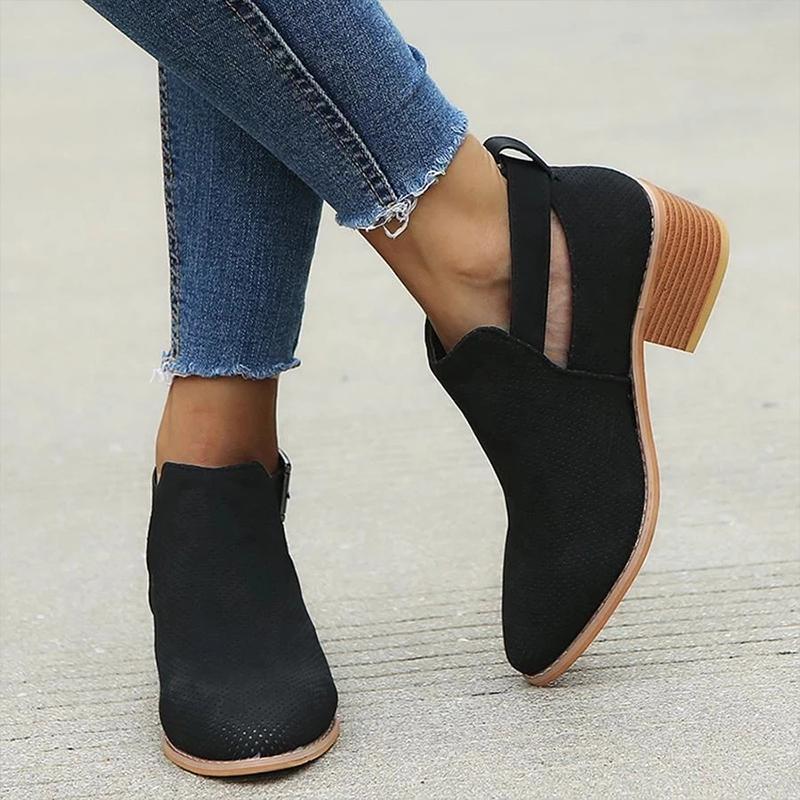 Damen Durchbrochene Stiefeletten mit Schnalle