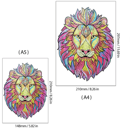 Hölzernes Puzzle Rätselrafter Löwe