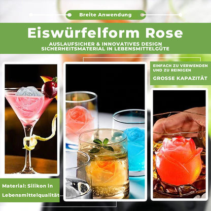 Rosen-Eiswürfelform mit 4 Fächern