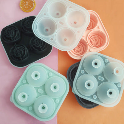 Rosen-Eiswürfelform mit 4 Fächern