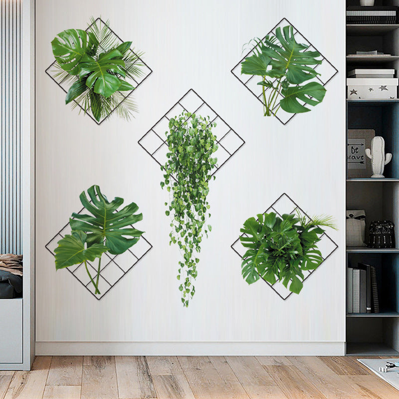 3D-Wandaufkleber mit grünen Pflanzen