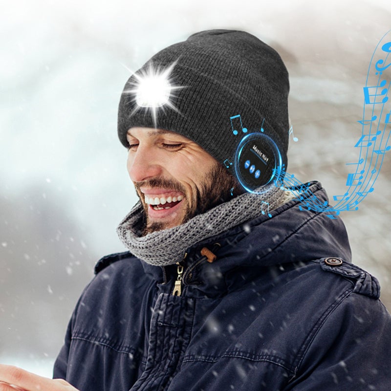 Bluetooth-Beanie mit LED-Licht & abnehmbaren Lautsprechern