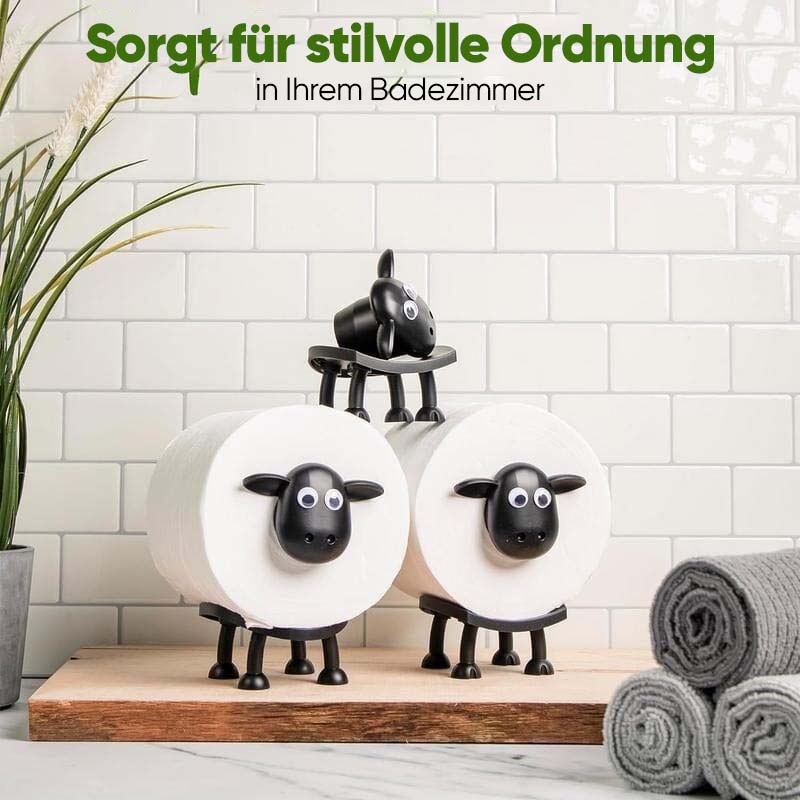Toilettenpapierhalter mit Schafmotiv