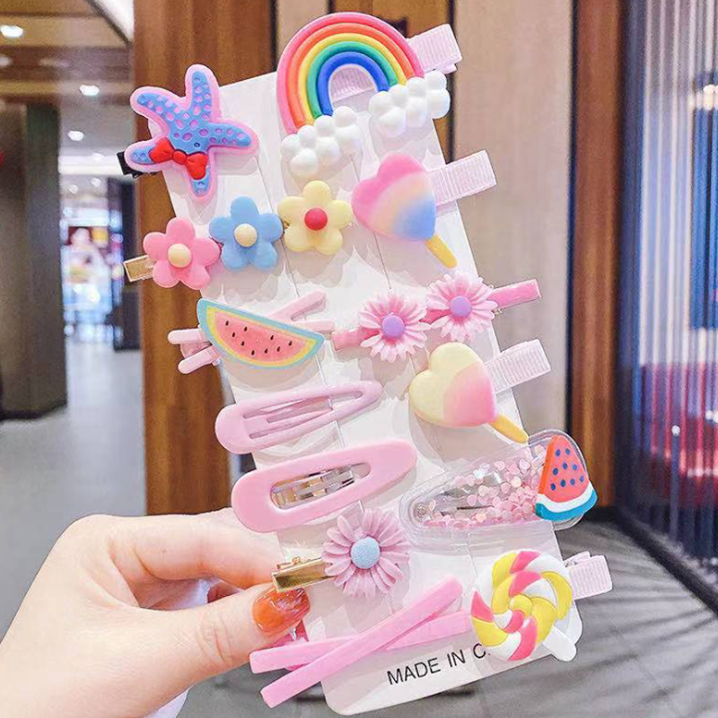 Regenbogen-Haarspangen-Set