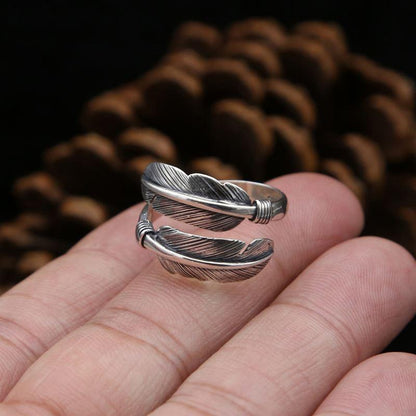 Offener Silber Engelsfederring