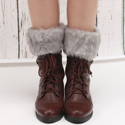 Women Fur Trim Boot Cuff Toppers Cover Leg Warmers
