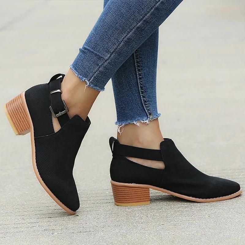 Damen Durchbrochene Stiefeletten mit Schnalle