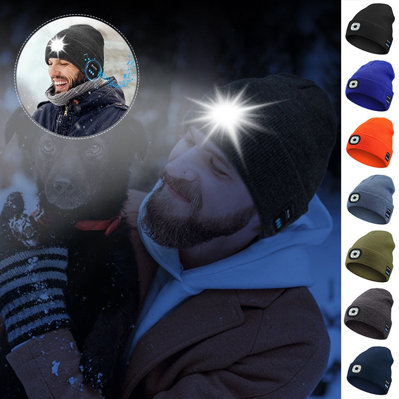 Bluetooth-Beanie mit LED-Licht & abnehmbaren Lautsprechern