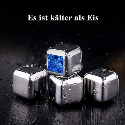Edelstahl-Eiswürfel mit Zangen