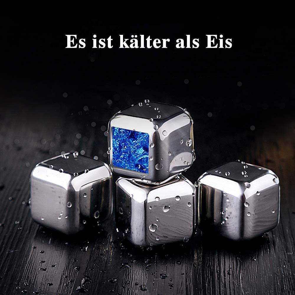 Edelstahl-Eiswürfel mit Zangen