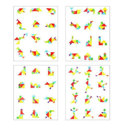 Holzmuster Tangram Magnetpuzzle
