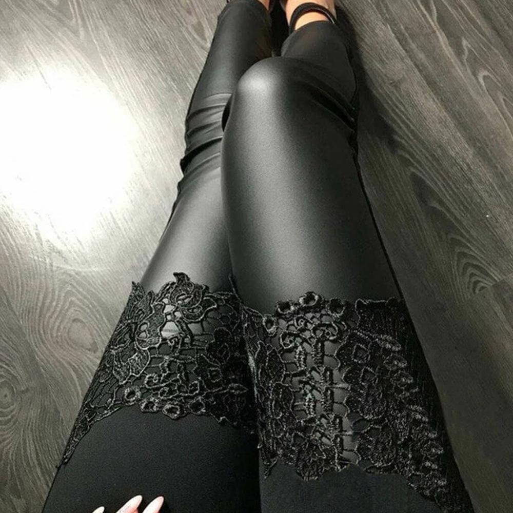 Leggings mit Spitzenstickerei