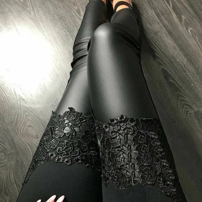 Leggings mit Spitzenstickerei