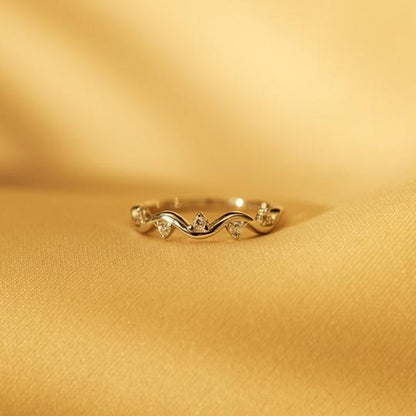 Eleganter Zirkon Wellenring