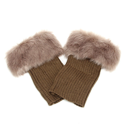 Women Fur Trim Boot Cuff Toppers Cover Leg Warmers