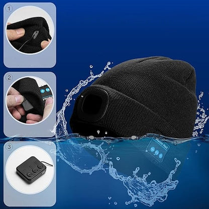 Bluetooth-Beanie mit LED-Licht & abnehmbaren Lautsprechern
