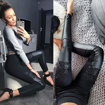 Leggings mit Spitzenstickerei