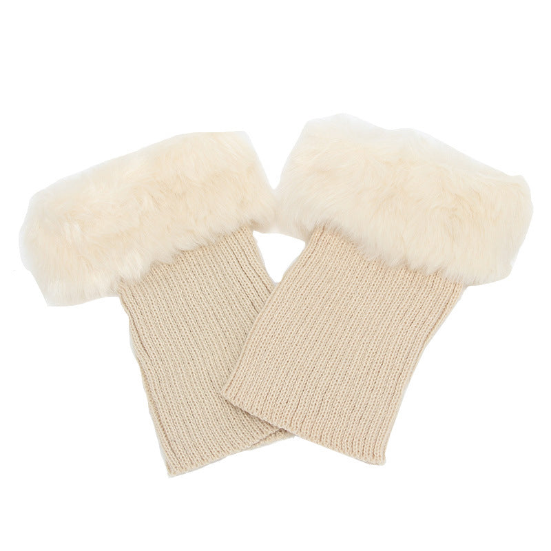 Women Fur Trim Boot Cuff Toppers Cover Leg Warmers