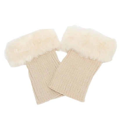 Women Fur Trim Boot Cuff Toppers Cover Leg Warmers