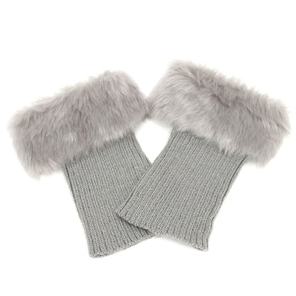 Women Fur Trim Boot Cuff Toppers Cover Leg Warmers