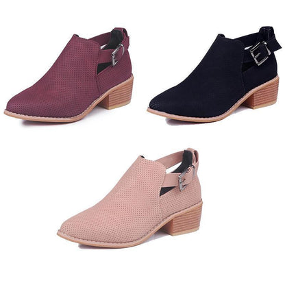 Damen Durchbrochene Stiefeletten mit Schnalle