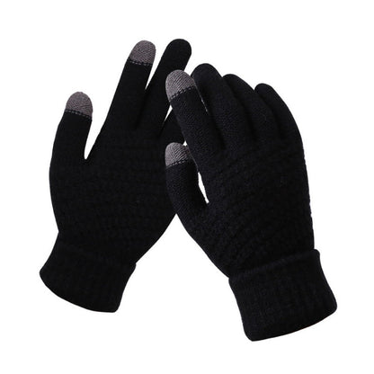 Milduall Strickhandschuhe Bildschirmberührbare Verdickte Winterhandschuhe
