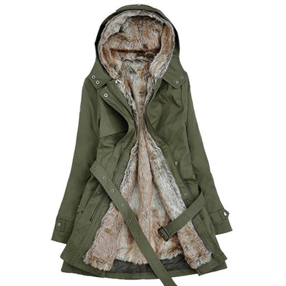 Damen Wintermantel mit herausnehmbarem Kunstfell