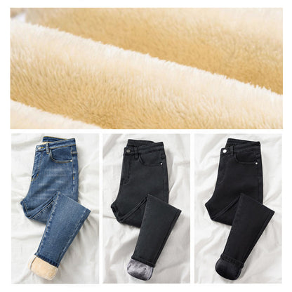 Verdickte Elastische Fleecejeans für Damen
