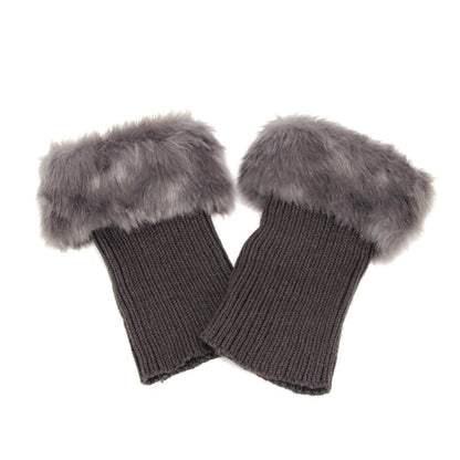 Women Fur Trim Boot Cuff Toppers Cover Leg Warmers