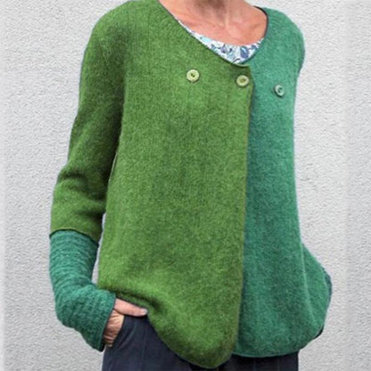 Kontrastfarbener Strickpullover