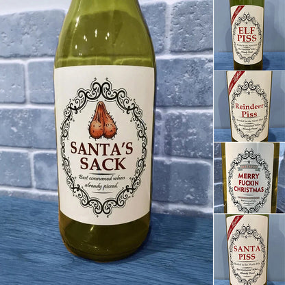 Weihnachten lustige Flaschenetiketten(5 Stück)