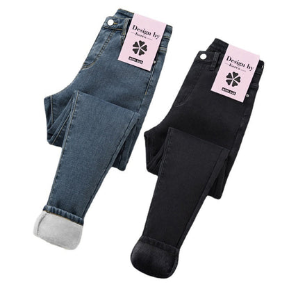 Verdickte Elastische Fleecejeans für Damen