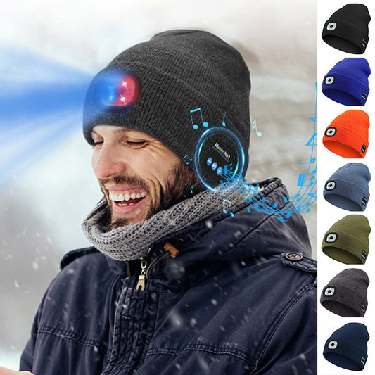 Bluetooth-Beanie mit LED-Licht & abnehmbaren Lautsprechern