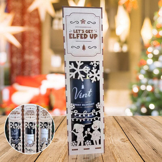 🔥heißer Verkauf 49% Rabatt🔥Weihnachtliche, lustige Weinbox aus Holz
