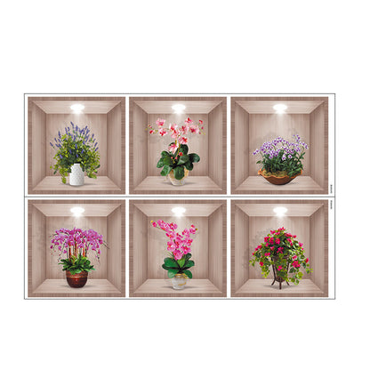 3D-Blumenvasen-Wandaufkleber