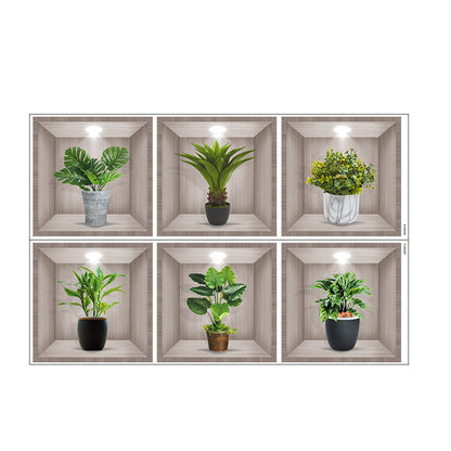 3D-Blumenvasen-Wandaufkleber