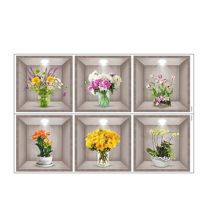3D-Blumenvasen-Wandaufkleber
