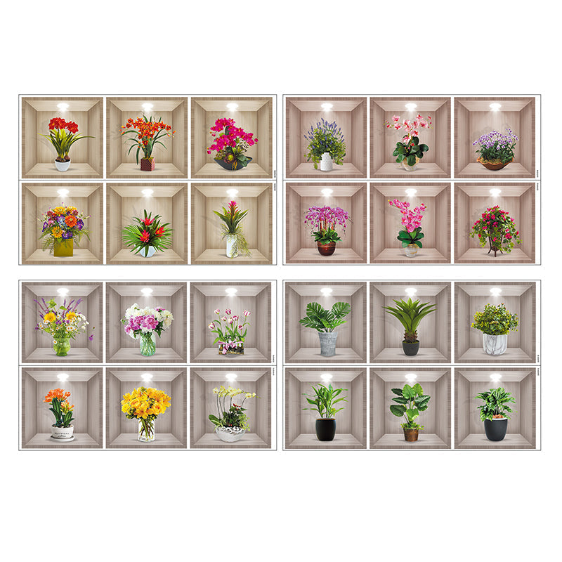 3D-Blumenvasen-Wandaufkleber